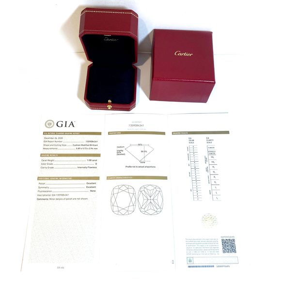 Cartier Destinee Diamond Engagement Ring in Platinum D IF 1.55 CTW - Picture 5 of 5